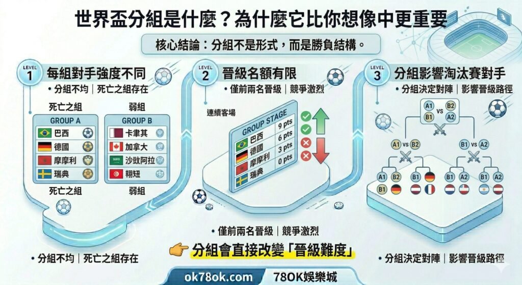 世界盃分組怎麼看?抽籤規則、死亡之組與晉級機率完整解析|78OK娛樂 2 Gemini Generated Image tv50uptv50uptv50