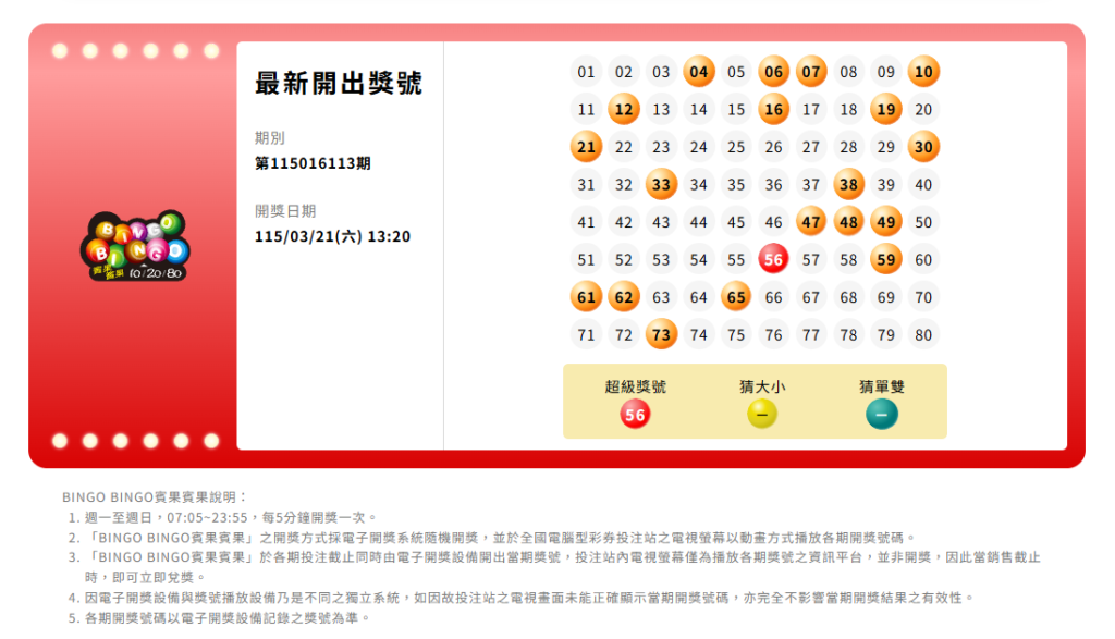 台灣彩券開獎時間大全|威力彩、大樂透、今彩539、Bingo Bingo 完整時間表一次看 6 image 12
