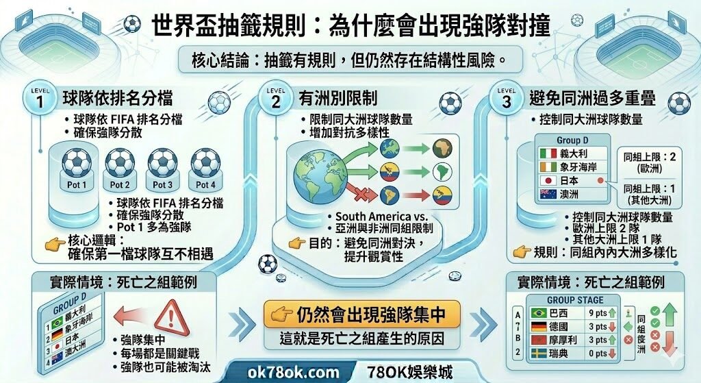 世界盃分組怎麼看?抽籤規則、死亡之組與晉級機率完整解析|78OK娛樂 3 image 25 1