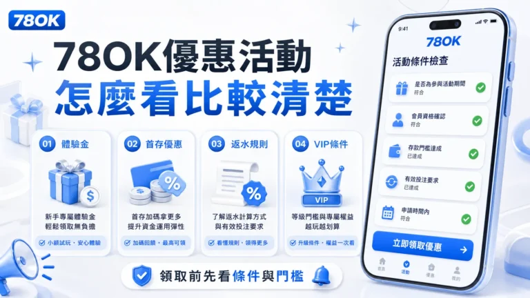 78OK 優惠活動怎麼看比較清楚封面圖