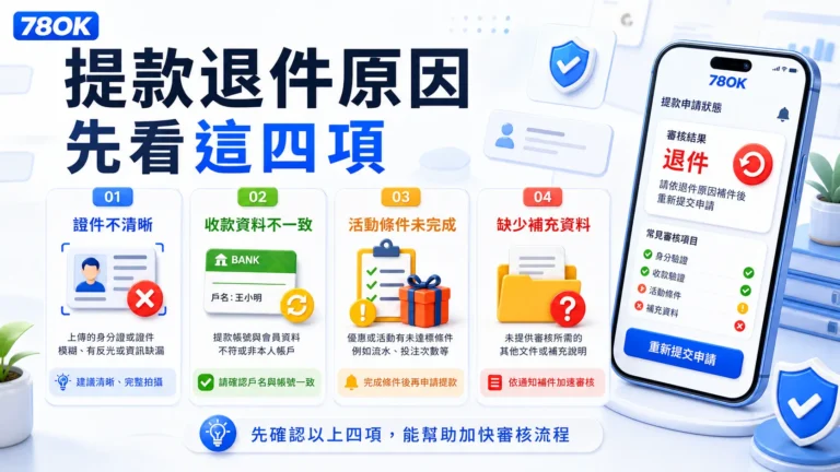 78OK 提款退件原因先看這四項封面圖