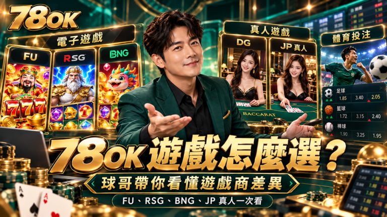 78OK 遊戲怎麼選?球哥聊聊 FU、RSG、BNG 與 JP 真人的差別