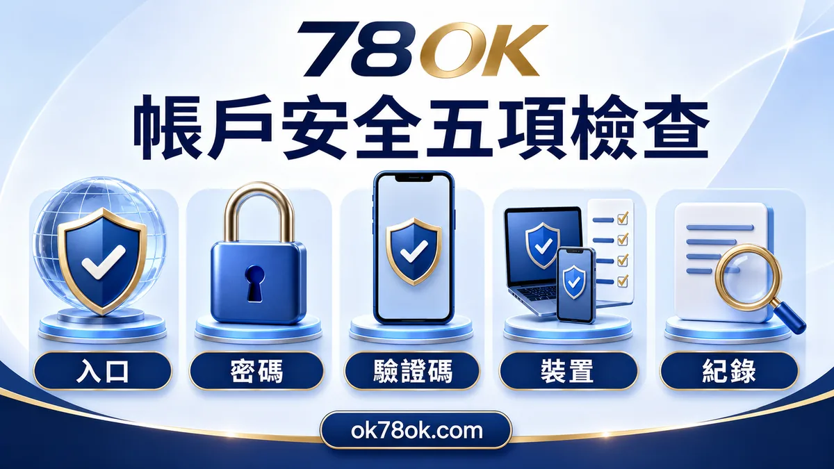 78OK 帳戶安全四層檢查：入口、密碼、驗證碼、裝置與紀錄