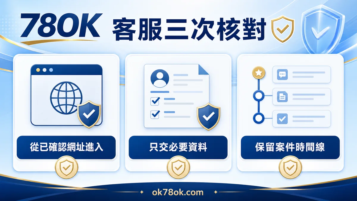 78OK 客服三次核對:從已確認網址進入、只交必要資料、保留案件時間線